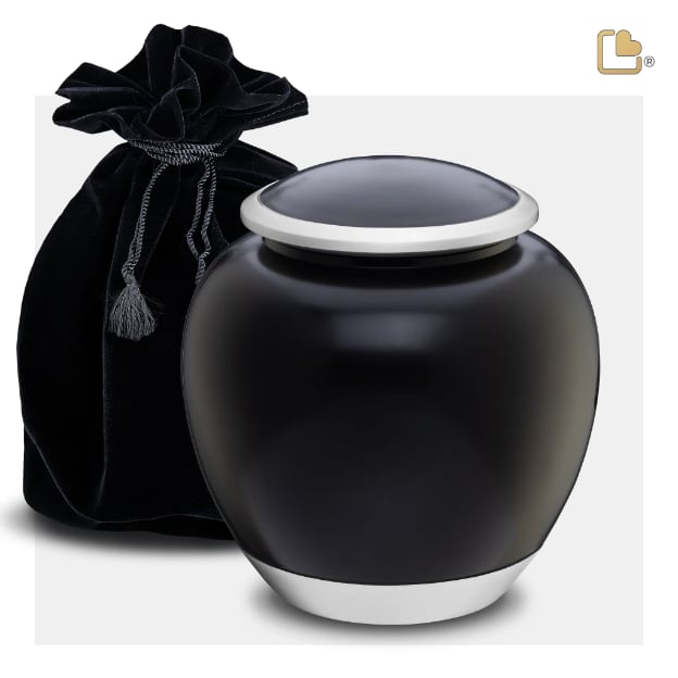 Shadow Pet Urn French Black & Bru Pewter
