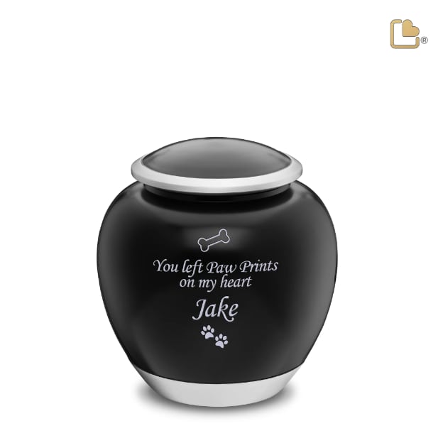 Shadow Pet Urn French Black & Bru Pewter
