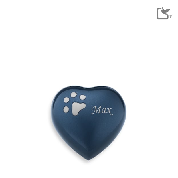 Classic Round Pet Urn Blue & Bru Pewter