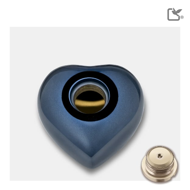 Classic Round Pet Urn Blue & Bru Pewter