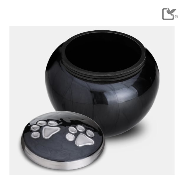 Classic Round Pet Urn Midnight & Bru Pewter