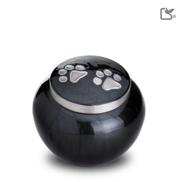 Classic Round Pet Urn Midnight & Bru Pewter