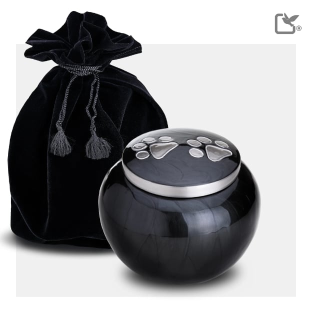 Classic Round Pet Urn Midnight & Bru Pewter