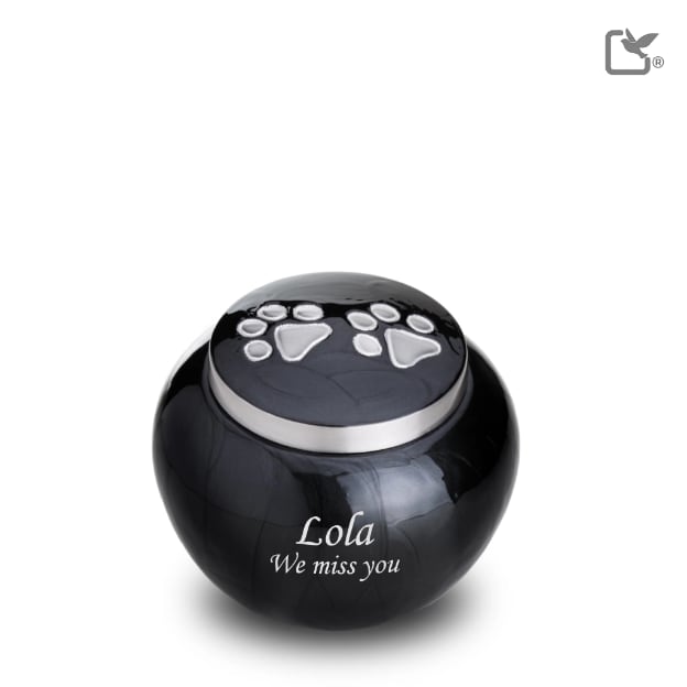 Classic Round Pet Urn Midnight & Bru Pewter