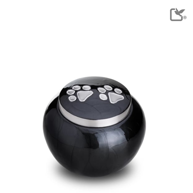 Classic Round Pet Urn Midnight & Bru Pewter