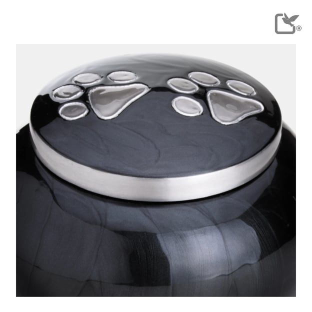 Classic Round Pet Urn Midnight & Bru Pewter