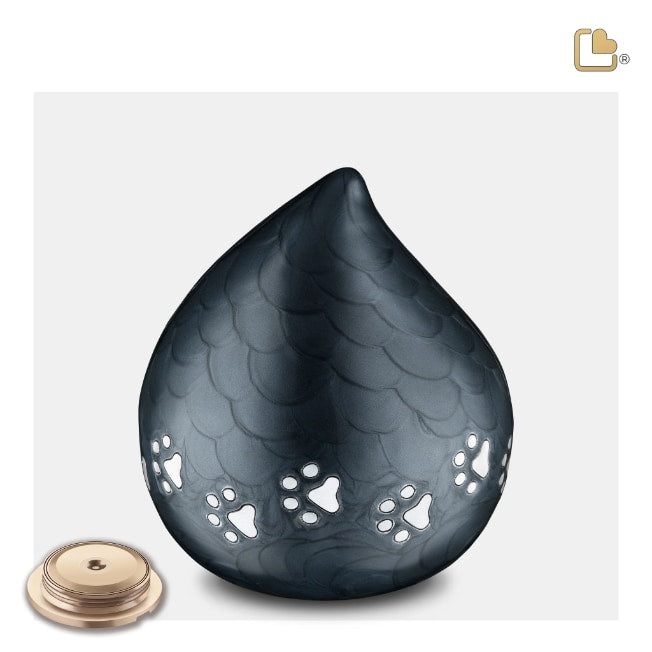 LoveDrop Pet Urn Pearl Midnight & Bru Pewter