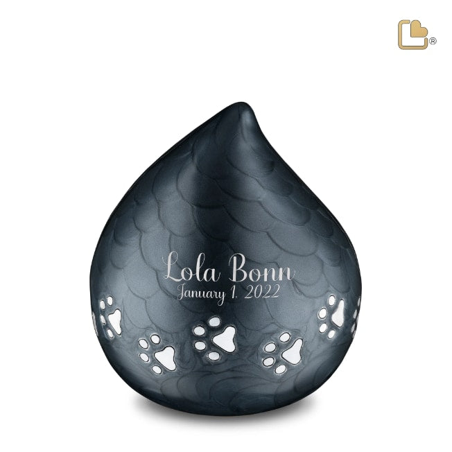 LoveDrop Pet Urn Pearl Midnight & Bru Pewter