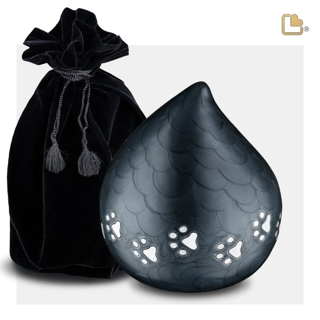 LoveDrop Pet Urn Pearl Midnight & Bru Pewter