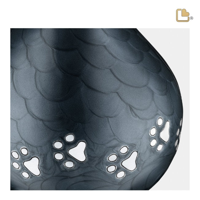 LoveDrop Pet Urn Pearl Midnight & Bru Pewter