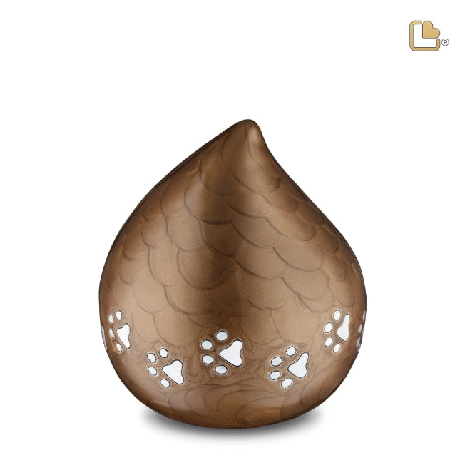 LoveDrop Pet Urn Pearl Bronze & Bru Pewter