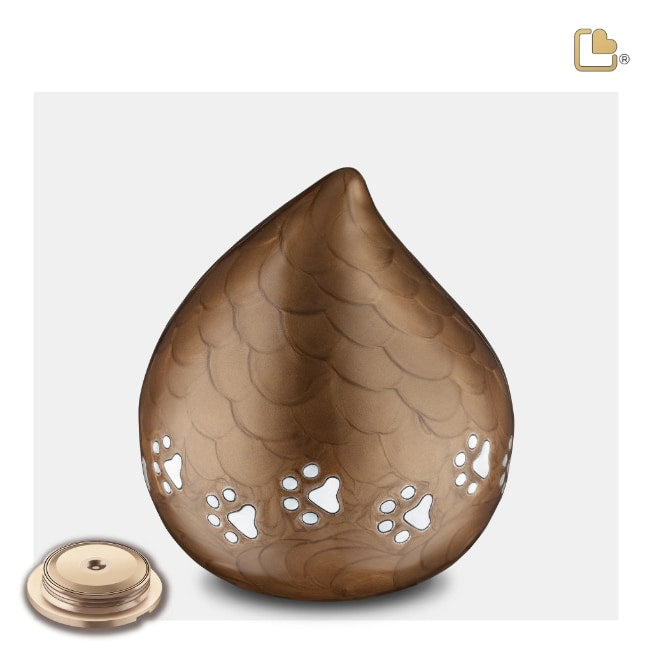 LoveDrop Pet Urn Pearl Bronze & Bru Pewter