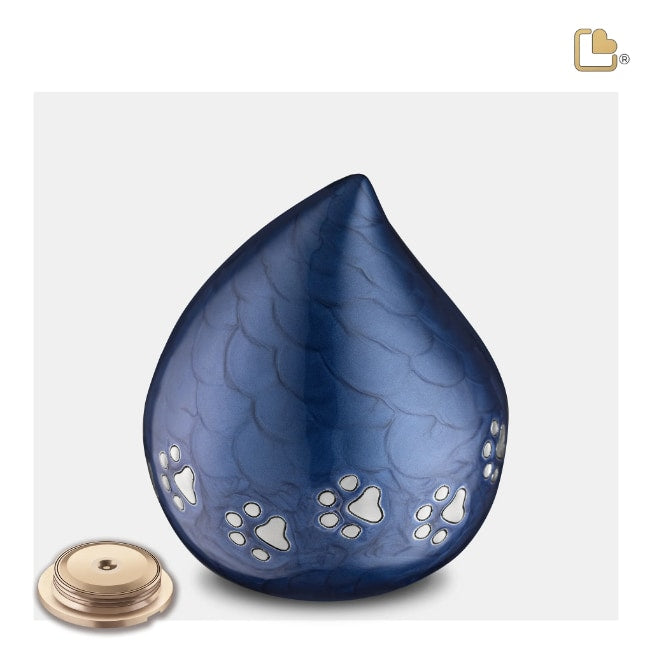 LoveDrop Medium Pet Urn Blue & Bru Pewter