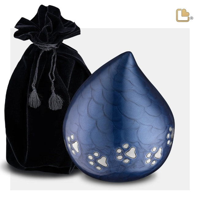 LoveDrop Medium Pet Urn Blue & Bru Pewter