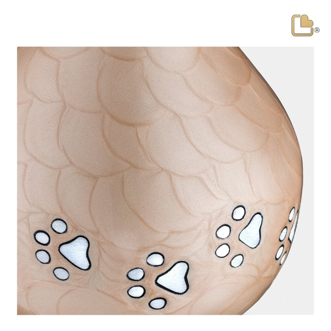 LoveDrop Medium Pet Urn Beige & Bru Pewter