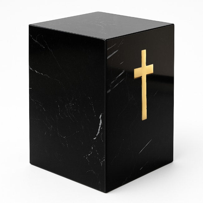 Black Marble Adult Urn