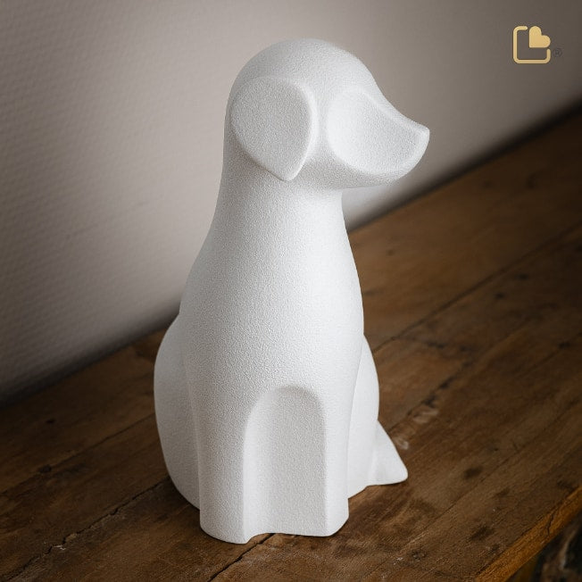 Dog Pet Urn in Porcelain