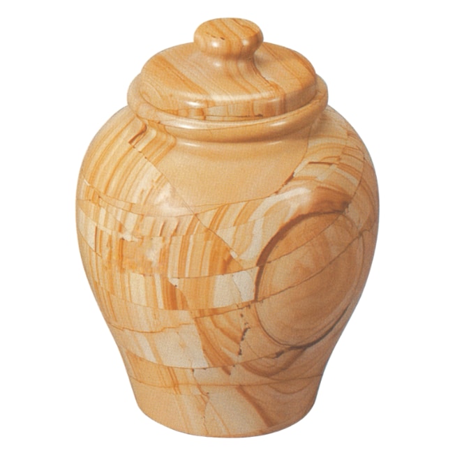 Teak Strata Marble Vase Infant Urn