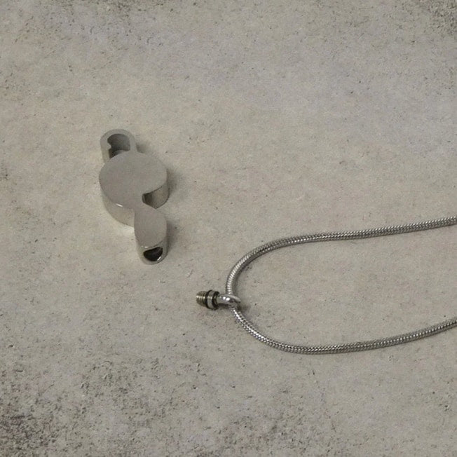 Silver Cremation Necklace - Treble Clef