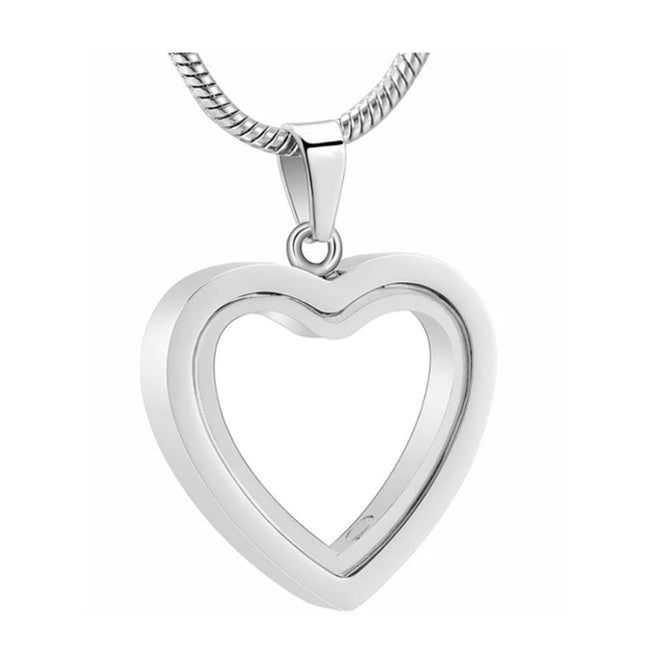 Fillable Glass Heart Cremation Pendant