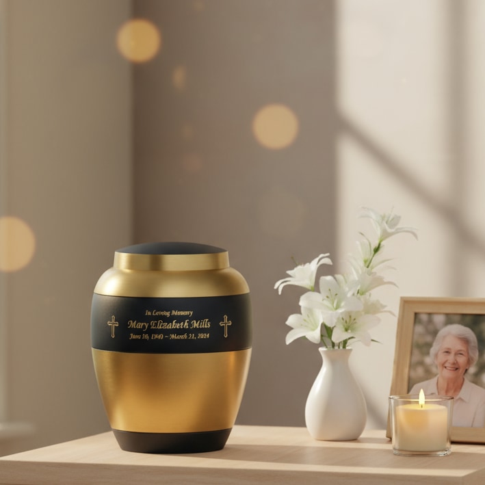 Luxa Stone Adult Brass Urn
