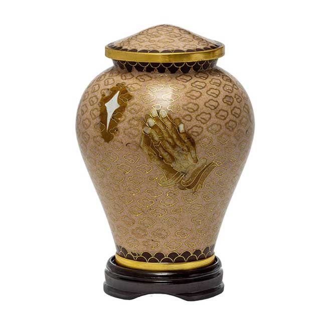 Praying Hands Cloisonné Infant Urn
