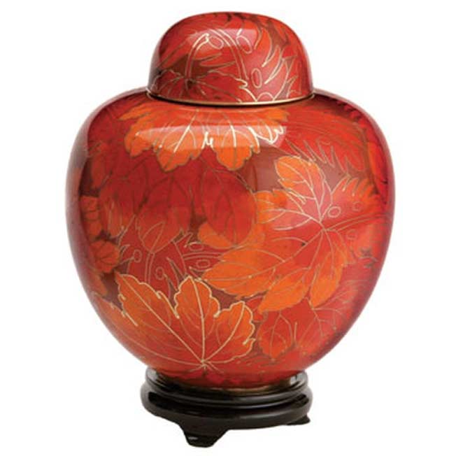 Fall Leaf Cloisonné Companion Urn