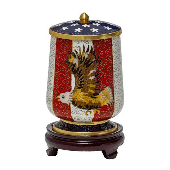 Flag & Eagle Cloisonné Infant Urn