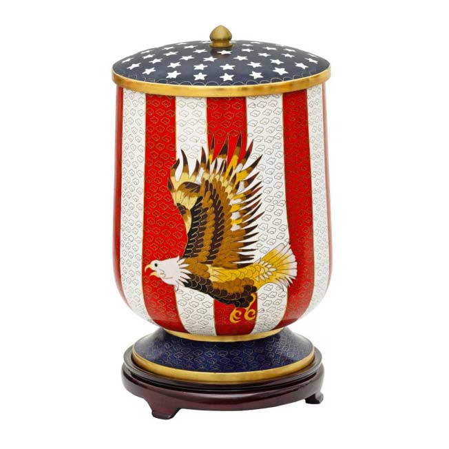 Flag & Eagle Cloisonné Companion Urn