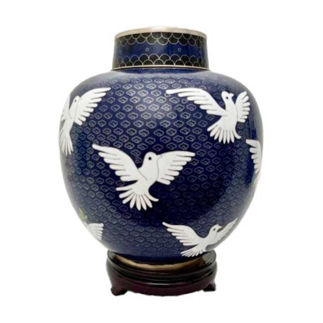 Dove Cloisonné Companion Urn