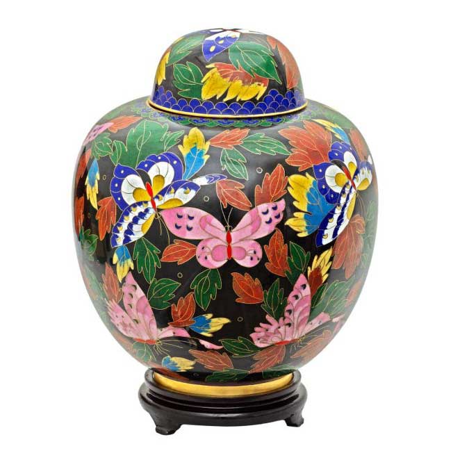 Butterfly Cloisonné Companion Urn