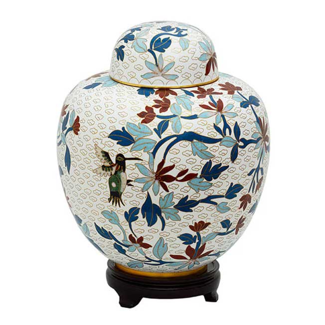 Hummingbird Cloisonné Adult Urn