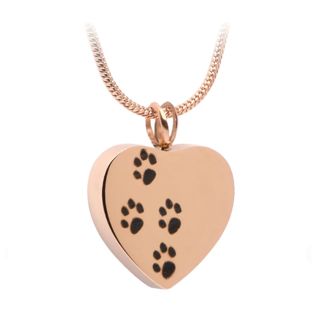 Four Paw Prints Heart Pendant