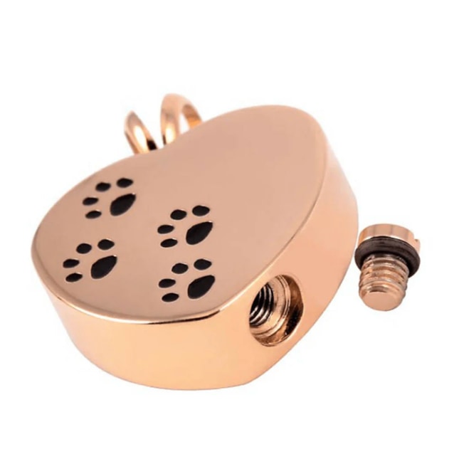 Four Paw Prints Heart Pendant