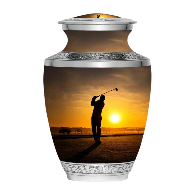 Golfer Sunset Adult Urn