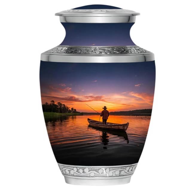 Fishing Sunset Adult Urn