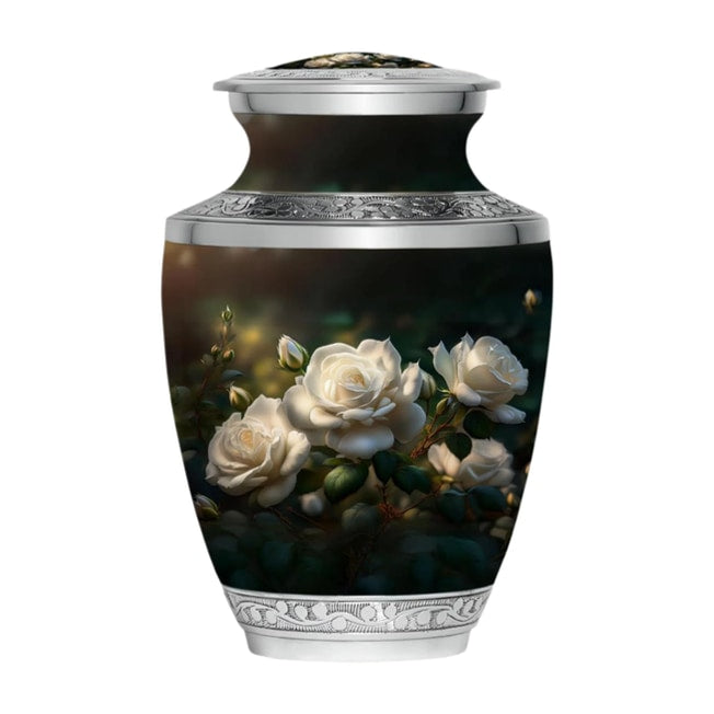 White Roses Adult Urn