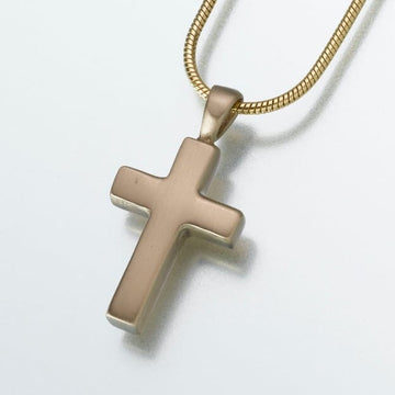 Brass Cross Cremation Necklace