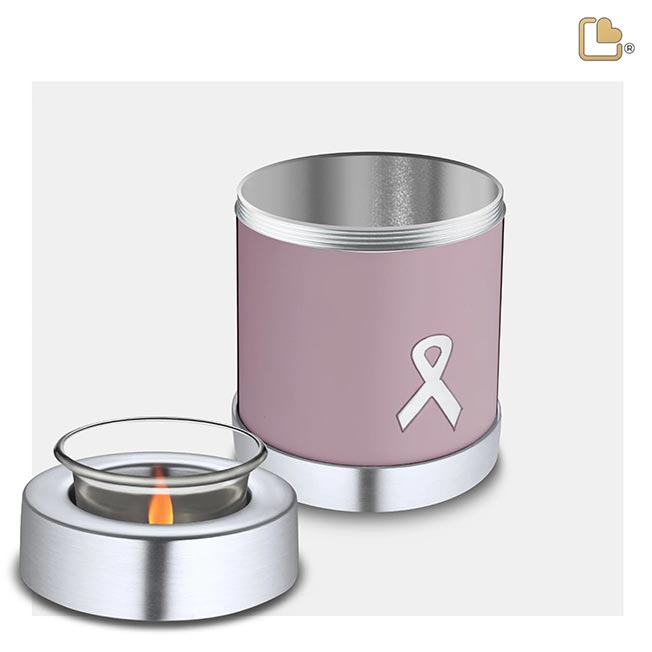 Vela de té de latón macizo rosa Conciencia