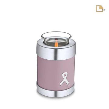 Awareness Pink Solid Brass Tealight