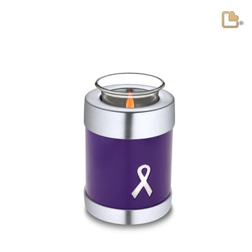 Awareness Purple Solid Brass Tealight