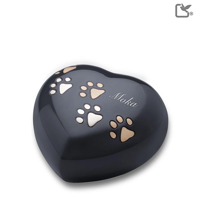 Haustierurne „Herz Mitternacht“.