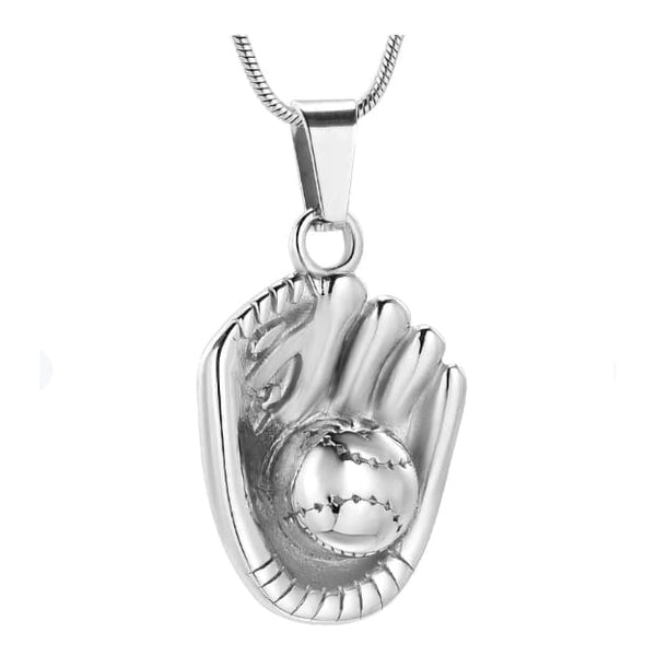 Baseball and Mitt Cremation Pendant