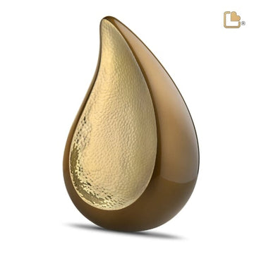 TearDrop Hammered Gold Bronze Urn