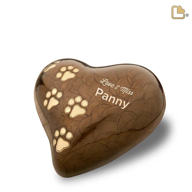 Urna de bronce nacarado Heart Pet