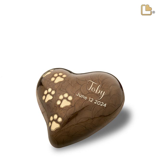 Urna de bronce nacarado Heart Pet