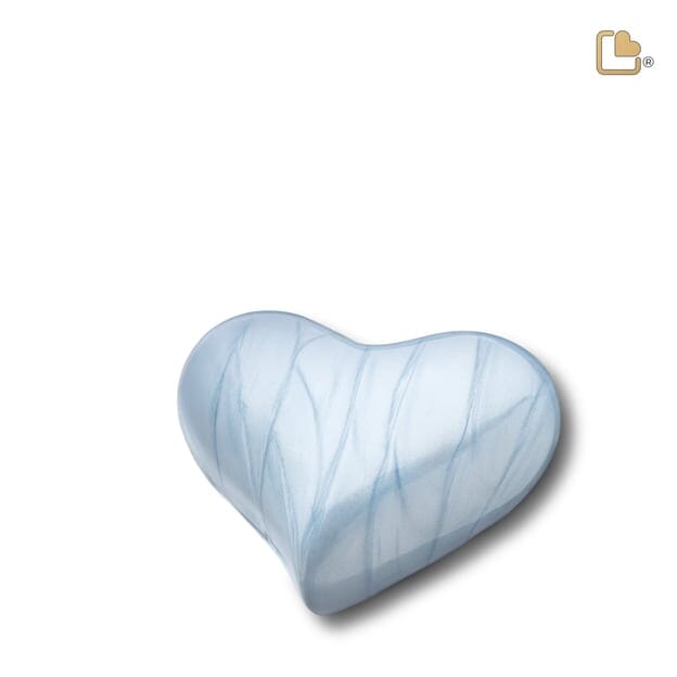 Heart Pearl Blue Keepsake Urn