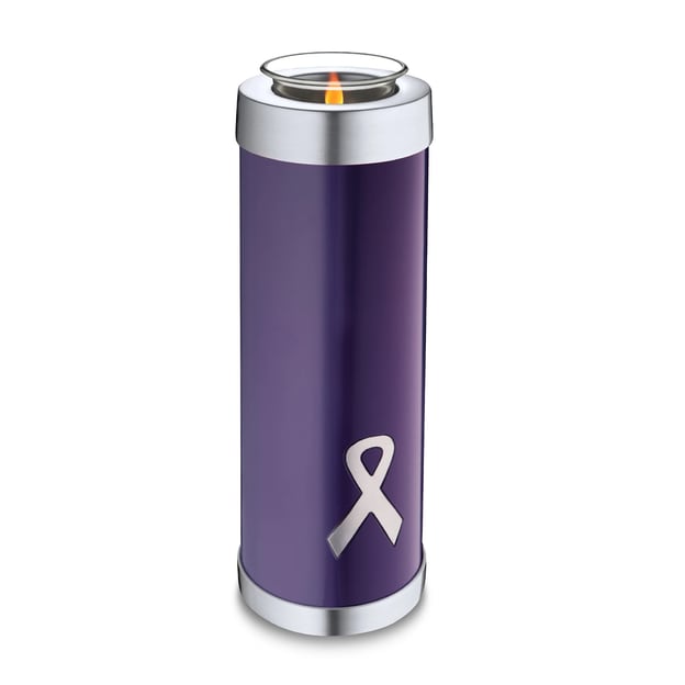 Tealight Tall Awareness Purple Keepsake Urn