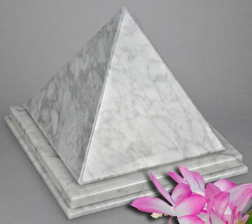 Pyramid White Marble Urn