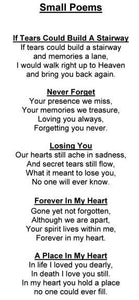 Recessed Paw Print Poem Pet Cremation Urns Small/Medium